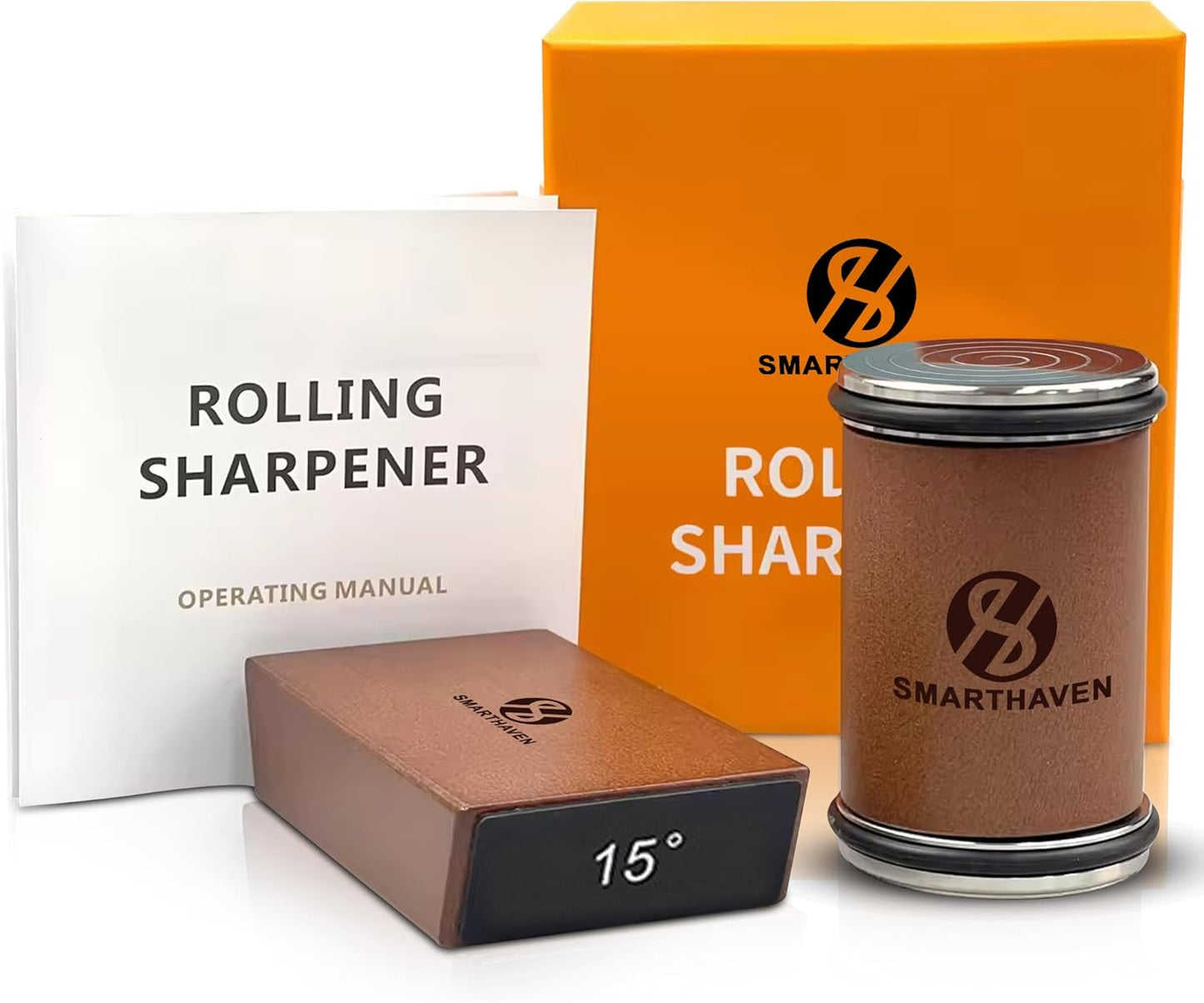 Premium Rolling Knife Sharpener Kit Diamond Infused - Chef's Choice Knife Sharpener Roller for All Steel Hardness Levels - Kitchen Essentials