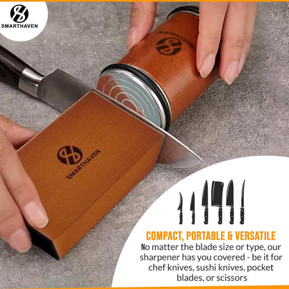 Premium Rolling Knife Sharpener Kit Diamond Infused - Chef's Choice Knife Sharpener Roller for All Steel Hardness Levels - Kitchen Essentials