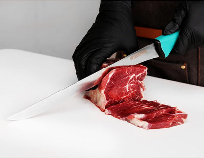 Slicing Knife 12"(305mm) - Premium High-carbon molybdenum steel blade - Meat & Ham Slicer - Ergonomic & non-slip handle