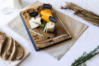 PICNIC TIME Disney Ratatouille Delio Cheese Board Knife Set Charcuterie Serving Board with Cheese Markers Chalkboard Message Area Acacia Cutting Board, (Acacia Wood)
