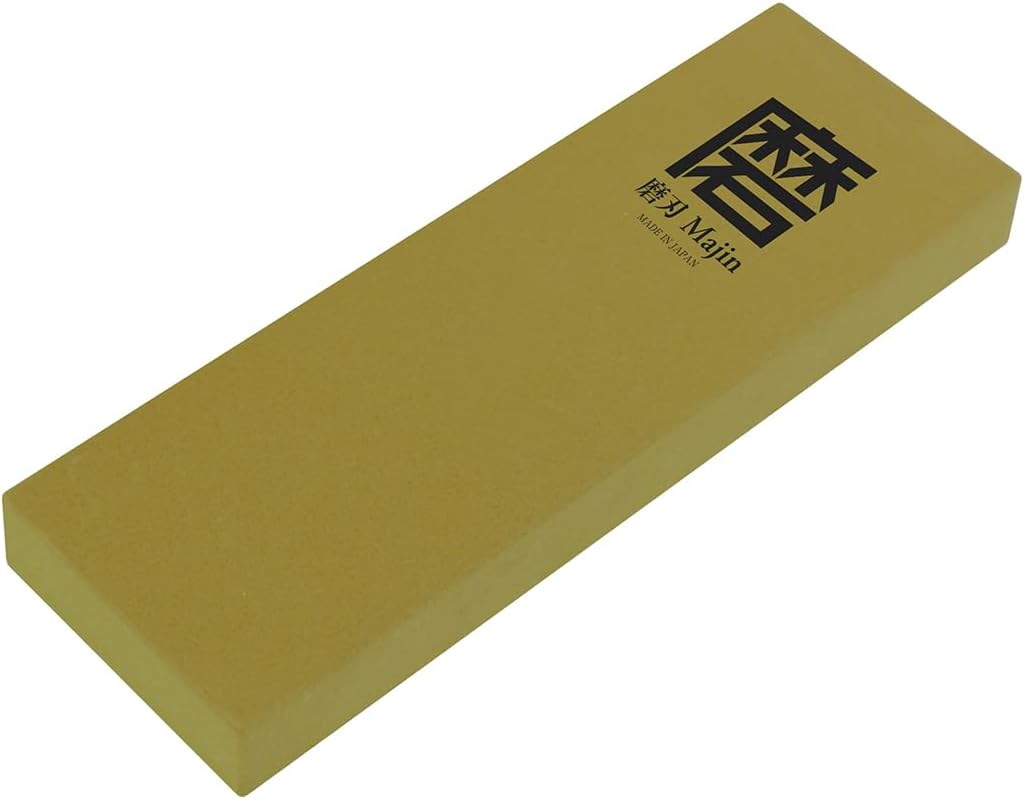SAMURAI Ceramic Whetstone Majin Made in Japan Japanese Knife Sharpening Stone with Base for Kitchen and Professional Use (#1000)