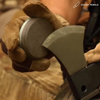 Puck/Disk - Axe/Hatchet Whetstone Sharpening Stone | Coarse 150 Grit Sharpens Dull Edges, Fine 320 Grit Restores & Refines the Finish- Easy Grip Ergonomic Whetstone