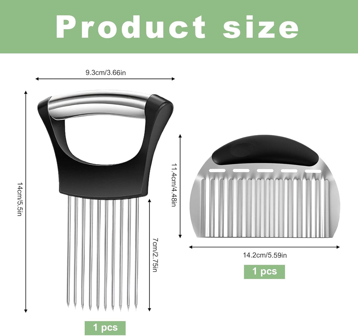 Stainless Steel Onion Holder for Slicing & Crinkle Cutter, for Home Kitchen