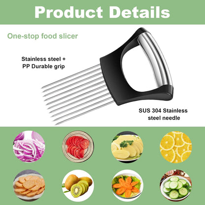 Stainless Steel Onion Holder for Slicing & Crinkle Cutter, for Home Kitchen