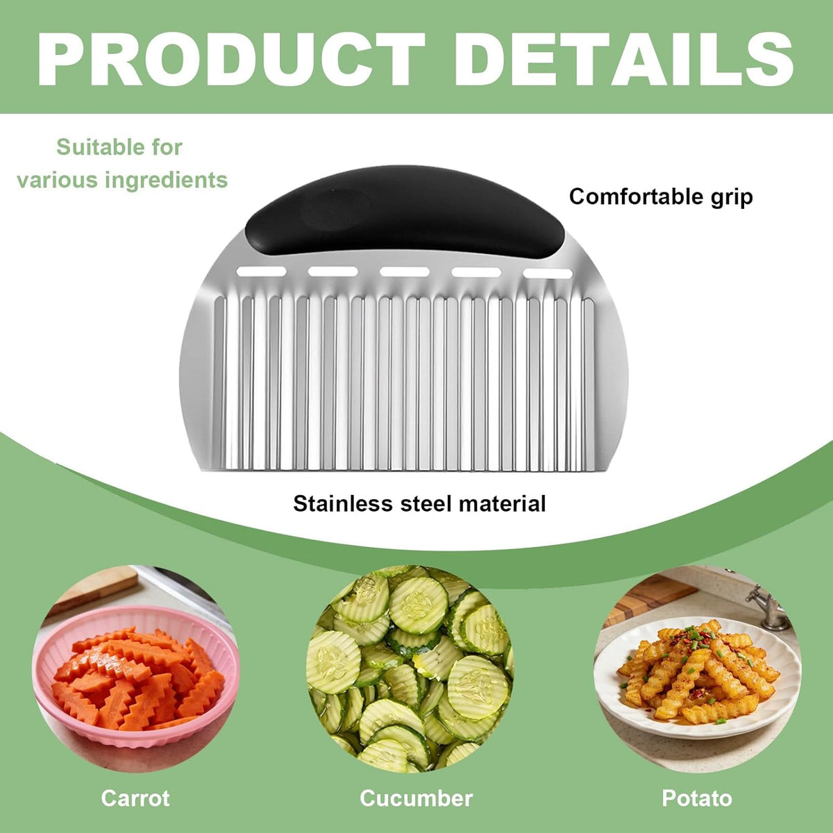 Stainless Steel Onion Holder for Slicing & Crinkle Cutter, for Home Kitchen