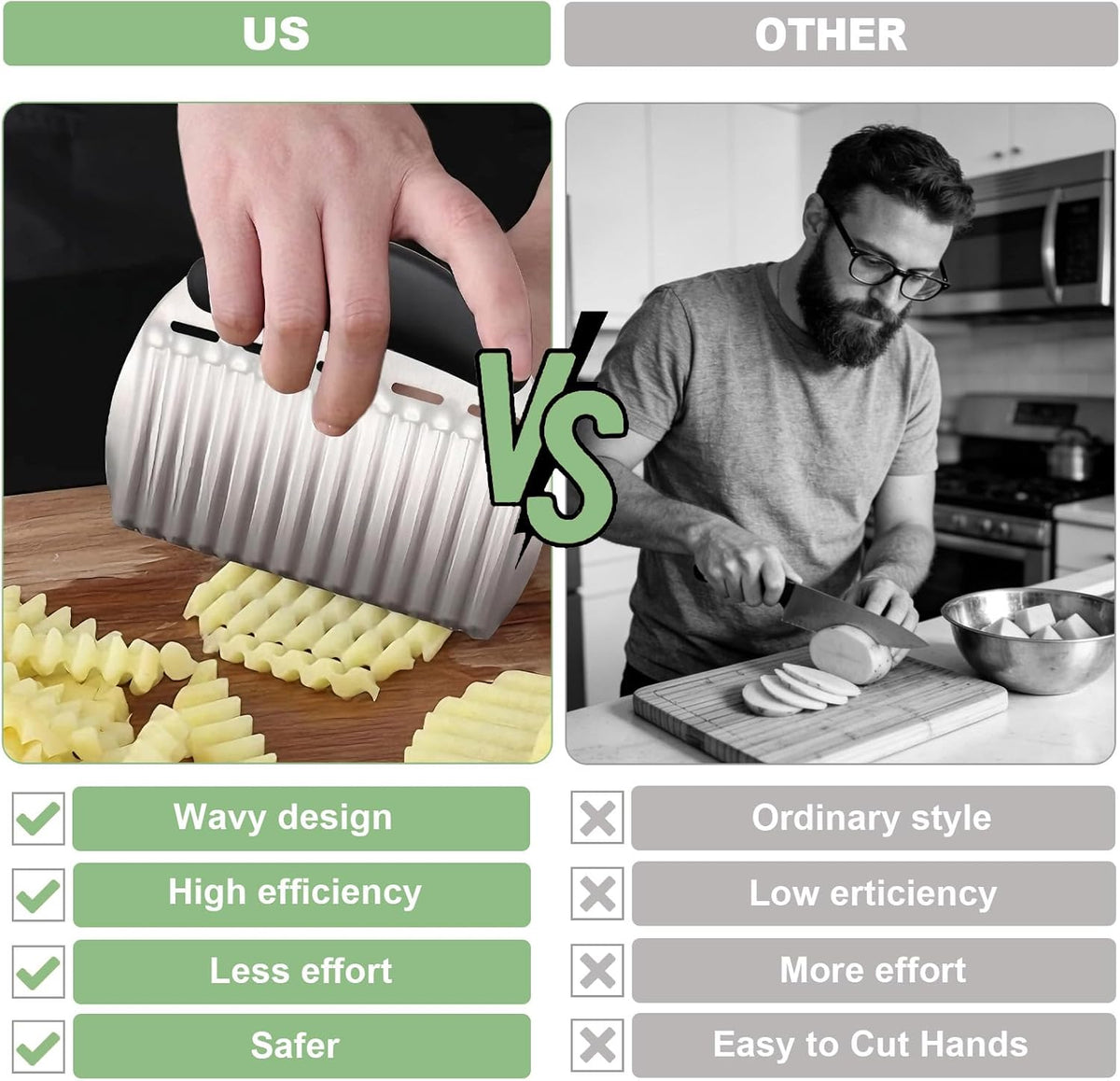 Stainless Steel Onion Holder for Slicing & Crinkle Cutter, for Home Kitchen