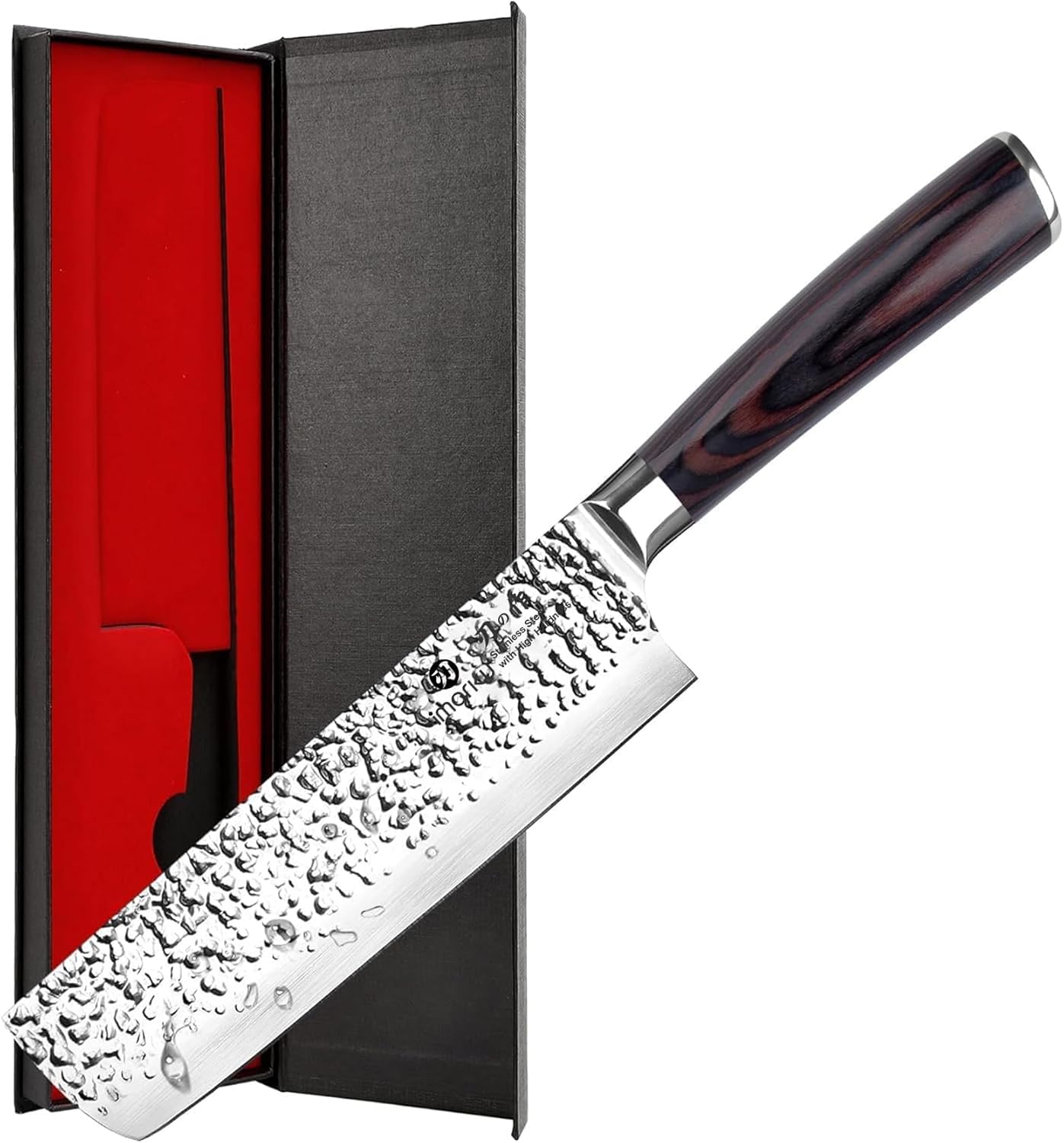 Nakiri Knife, Razor Sharp 7 Inch Multipurpose Vegetable Japanese Chef Knife, High Carbon Stainless Steel Meat Cleaver, Gyutou Knife with Ergonomic Handle, Birthday Gift