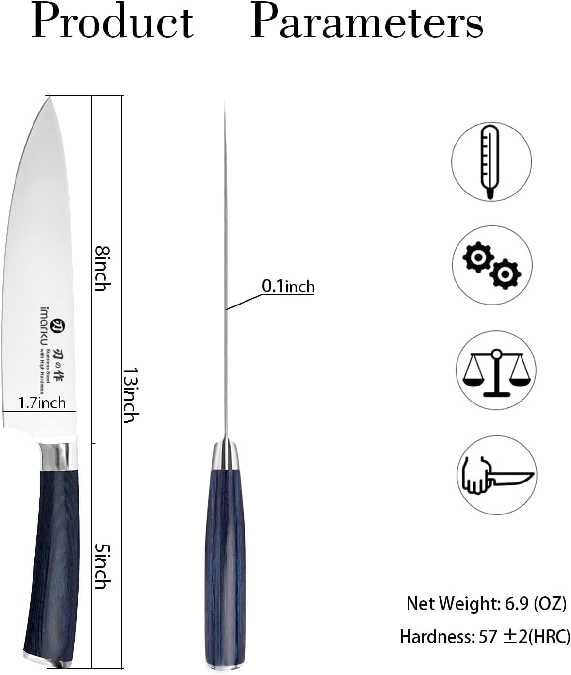 Nakiri Knife, Razor Sharp 7 Inch Multipurpose Vegetable Japanese Chef Knife, High Carbon Stainless Steel Meat Cleaver, Gyutou Knife with Ergonomic Handle, Birthday Gift