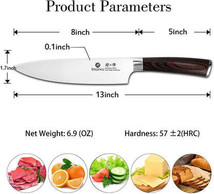 Nakiri Knife, Razor Sharp 7 Inch Multipurpose Vegetable Japanese Chef Knife, High Carbon Stainless Steel Meat Cleaver, Gyutou Knife with Ergonomic Handle, Birthday Gift