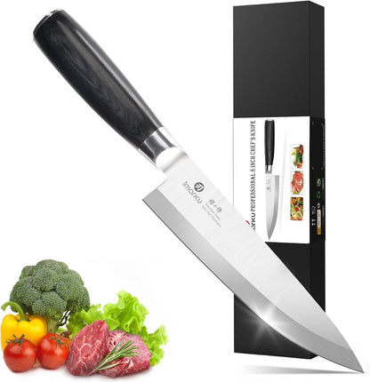 Nakiri Knife, Razor Sharp 7 Inch Multipurpose Vegetable Japanese Chef Knife, High Carbon Stainless Steel Meat Cleaver, Gyutou Knife with Ergonomic Handle, Birthday Gift