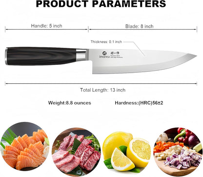 Nakiri Knife, Razor Sharp 7 Inch Multipurpose Vegetable Japanese Chef Knife, High Carbon Stainless Steel Meat Cleaver, Gyutou Knife with Ergonomic Handle, Birthday Gift