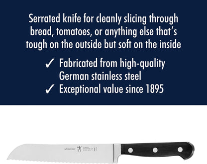 Classic Razor-Sharp 7-inch Bread Knife, Cake Knife, German Engineered Informed by 100+ Years of Mastery