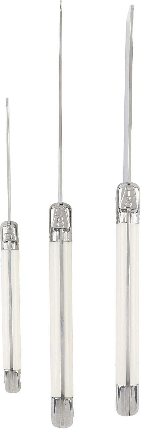 Set of 3 Cheese Knives with Ivory Colored Handles