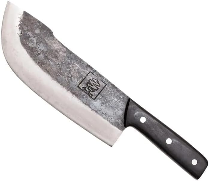 Daozi 8" Butcher Knife, Hand-Forged High-Carbon Cleaver | Heavy-duty meat cutting, slicing, chopping, brisket & BBQ. Full tang forged blade with ergonomic wood handle.