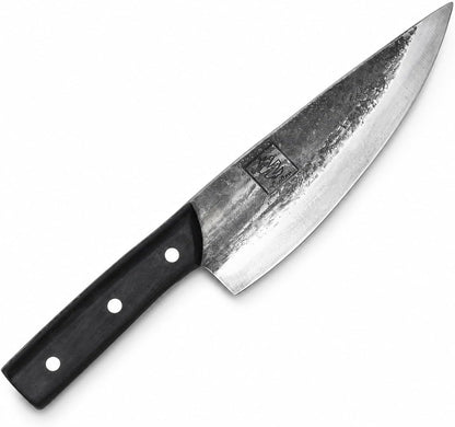 Daozi 8" Butcher Knife, Hand-Forged High-Carbon Cleaver | Heavy-duty meat cutting, slicing, chopping, brisket & BBQ. Full tang forged blade with ergonomic wood handle.