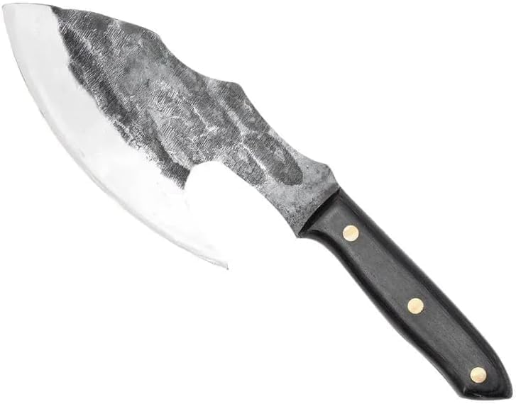Daozi 8" Butcher Knife, Hand-Forged High-Carbon Cleaver | Heavy-duty meat cutting, slicing, chopping, brisket & BBQ. Full tang forged blade with ergonomic wood handle.