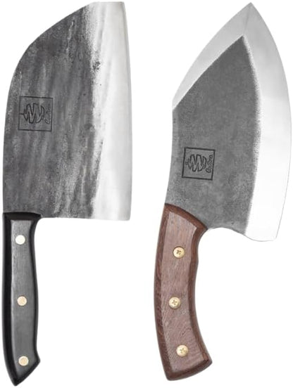 Daozi 8" Butcher Knife, Hand-Forged High-Carbon Cleaver | Heavy-duty meat cutting, slicing, chopping, brisket & BBQ. Full tang forged blade with ergonomic wood handle.