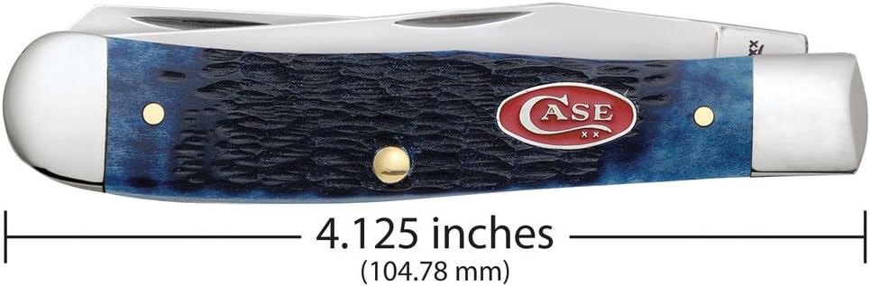 Case WR XX Pocket Knife Trapper Caribbean Blue Jig Bone Item #25592 - (6254 SS) - Length Closed: 4 1/8 Inches