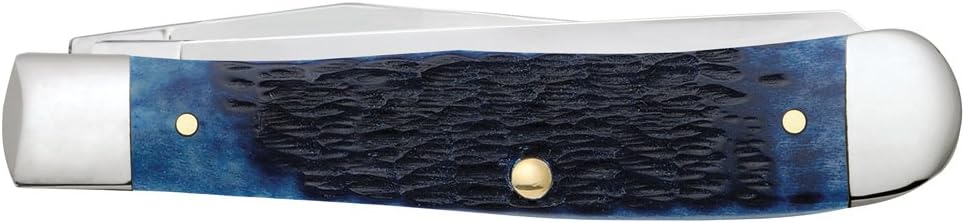Case WR XX Pocket Knife Trapper Caribbean Blue Jig Bone Item #25592 - (6254 SS) - Length Closed: 4 1/8 Inches