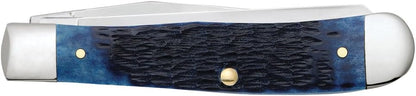Case WR XX Pocket Knife Trapper Caribbean Blue Jig Bone Item #25592 - (6254 SS) - Length Closed: 4 1/8 Inches