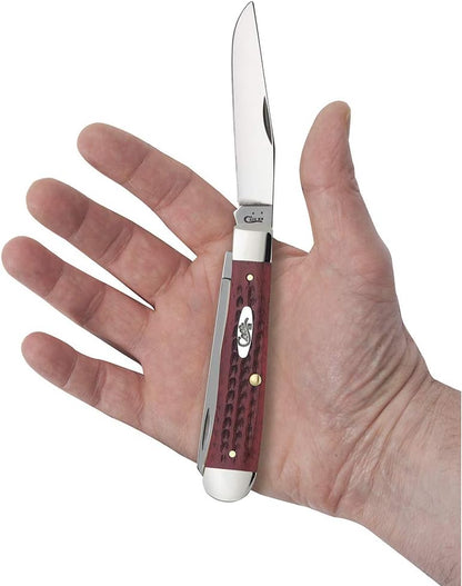 Case WR XX Pocket Knife Trapper Caribbean Blue Jig Bone Item #25592 - (6254 SS) - Length Closed: 4 1/8 Inches