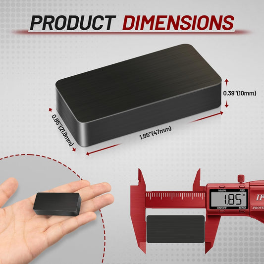 Ceramic Magnet, 16 Pack Ferrite Block Magnets, Industrial Magnets Heavy Duty with Adhesive Backing, Strong Rectangle Magnets for Crafts, Fridge, Whiteboard, Tools – 1.86”L × 0.85”W × 0.39”H