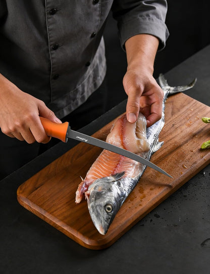 9Inch Fillet Knife for fish,Stainless Steel Fishing Knife | Stainless Steel with Corrosion Resistant Coated Fishing Gear