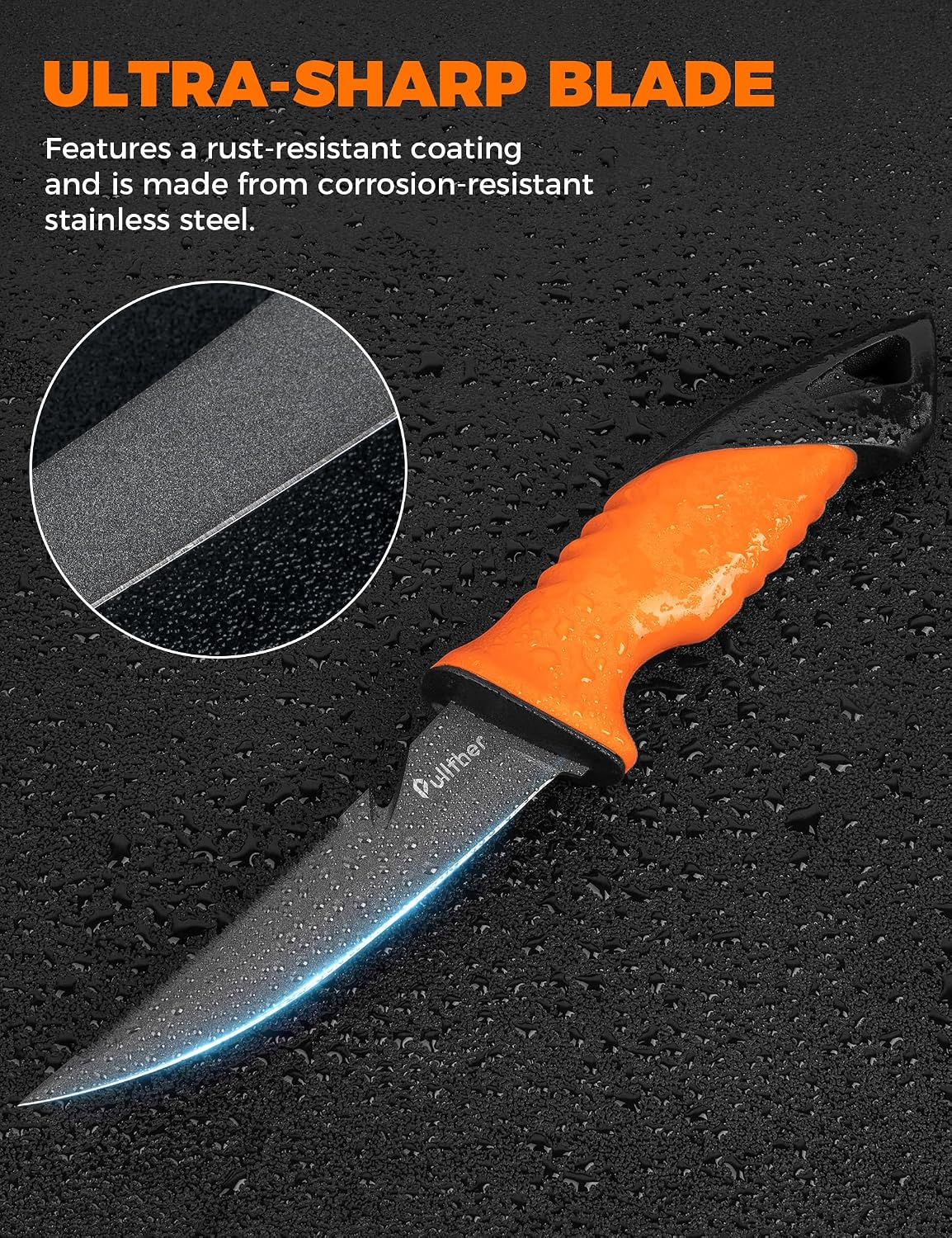 9Inch Fillet Knife for fish,Stainless Steel Fishing Knife | Stainless Steel with Corrosion Resistant Coated Fishing Gear