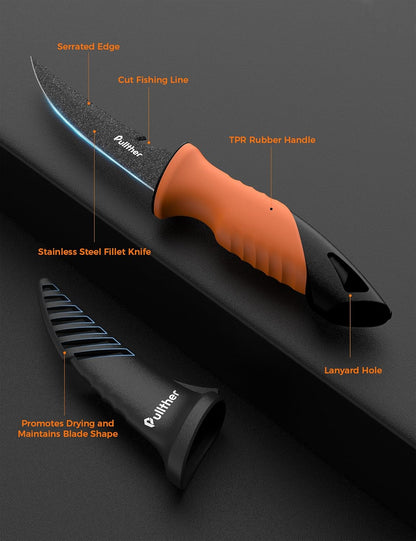 9Inch Fillet Knife for fish,Stainless Steel Fishing Knife | Stainless Steel with Corrosion Resistant Coated Fishing Gear