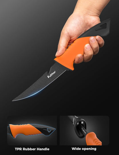 9Inch Fillet Knife for fish,Stainless Steel Fishing Knife | Stainless Steel with Corrosion Resistant Coated Fishing Gear