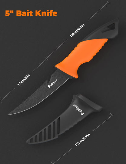 9Inch Fillet Knife for fish,Stainless Steel Fishing Knife | Stainless Steel with Corrosion Resistant Coated Fishing Gear