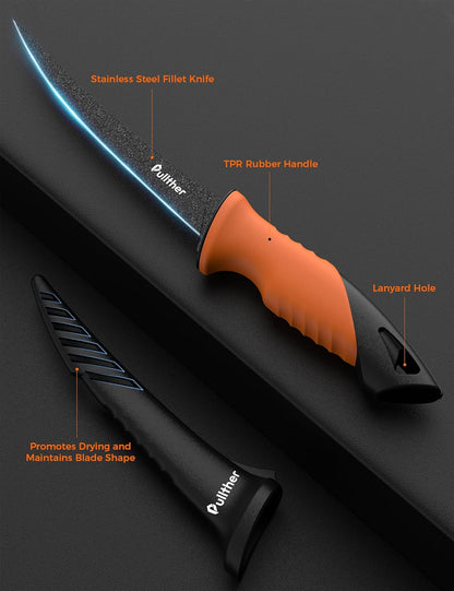 9Inch Fillet Knife for fish,Stainless Steel Fishing Knife | Stainless Steel with Corrosion Resistant Coated Fishing Gear
