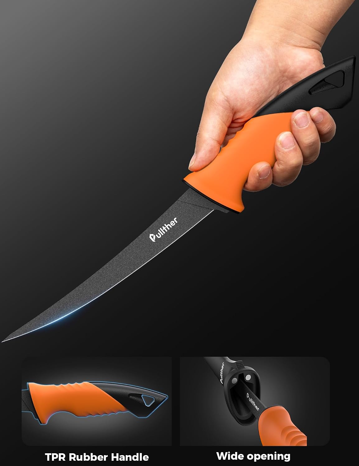 9Inch Fillet Knife for fish,Stainless Steel Fishing Knife | Stainless Steel with Corrosion Resistant Coated Fishing Gear