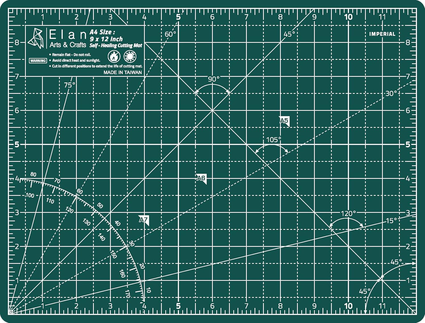 Cutting Mat A4 Green, Self Healing Cutting Mat 9x12 Inch, 5-Ply Craft Board Green, Hobby Board for Crafts 9x12 Inch