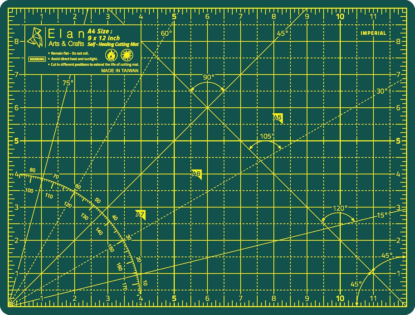 Cutting Mat A4 Green, Self Healing Cutting Mat 9x12 Inch, 5-Ply Craft Board Green, Hobby Board for Crafts 9x12 Inch