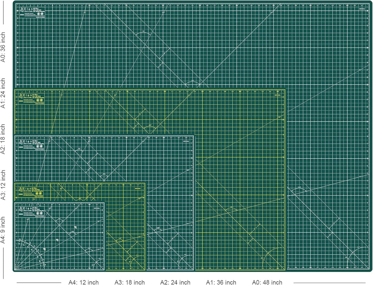 Cutting Mat A4 Green, Self Healing Cutting Mat 9x12 Inch, 5-Ply Craft Board Green, Hobby Board for Crafts 9x12 Inch