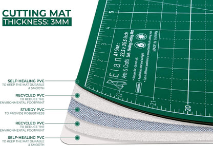 Cutting Mat A4 Green, Self Healing Cutting Mat 9x12 Inch, 5-Ply Craft Board Green, Hobby Board for Crafts 9x12 Inch