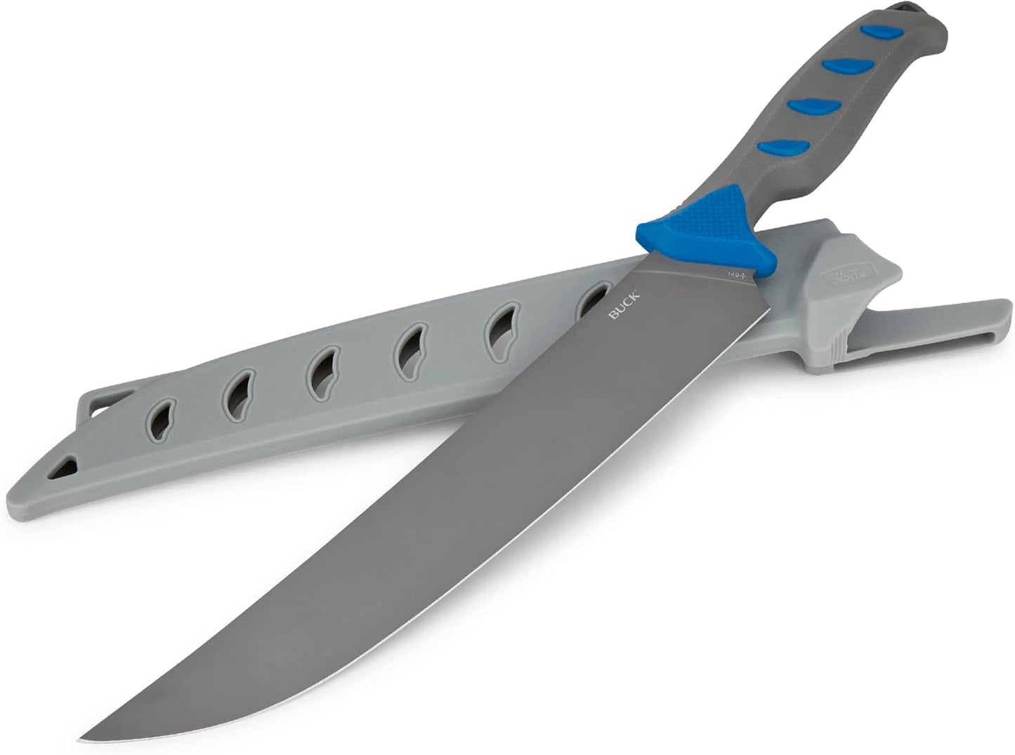 149 Hookset Saltwater Breaker Fishing Fillet Knife with Titanium-Coated Steel Blade for Superior Corrosion Resistance, 10" Fixed Blade