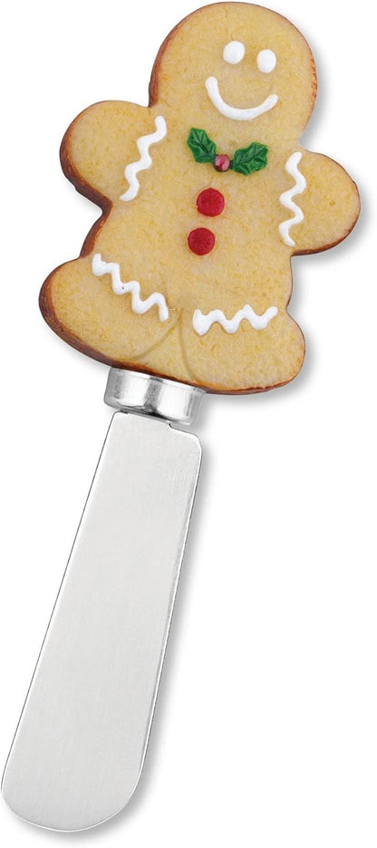 Sugar Cookie Themed Cheese Spreaders, Hand-Painted Resin Handles with Stainless Steel Blades for Spreading Cream Cheese, Butter, and Jam, Assorted Designs, Set of 4