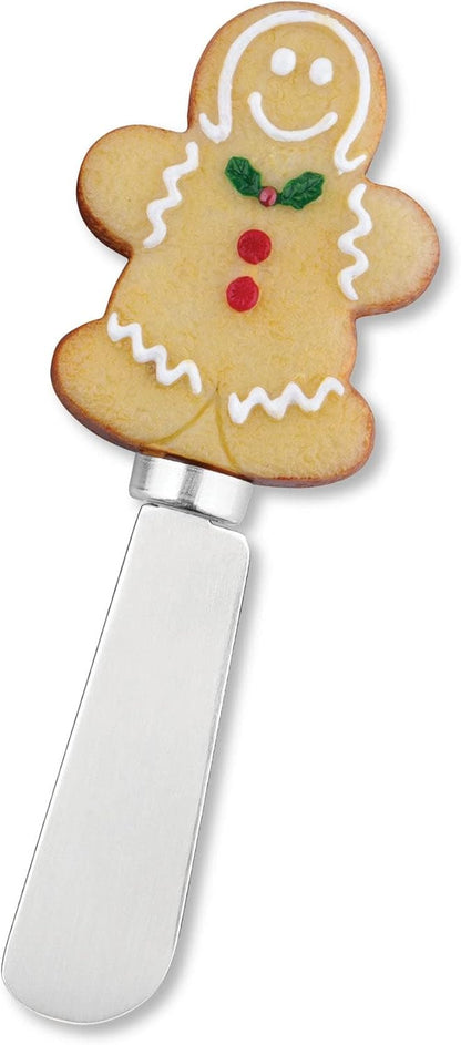 Sugar Cookie Themed Cheese Spreaders, Hand-Painted Resin Handles with Stainless Steel Blades for Spreading Cream Cheese, Butter, and Jam, Assorted Designs, Set of 4