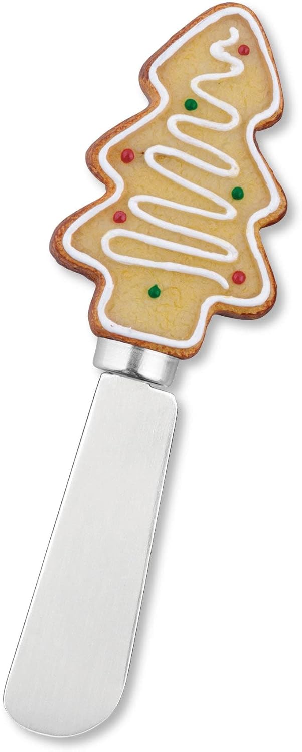 Sugar Cookie Themed Cheese Spreaders, Hand-Painted Resin Handles with Stainless Steel Blades for Spreading Cream Cheese, Butter, and Jam, Assorted Designs, Set of 4