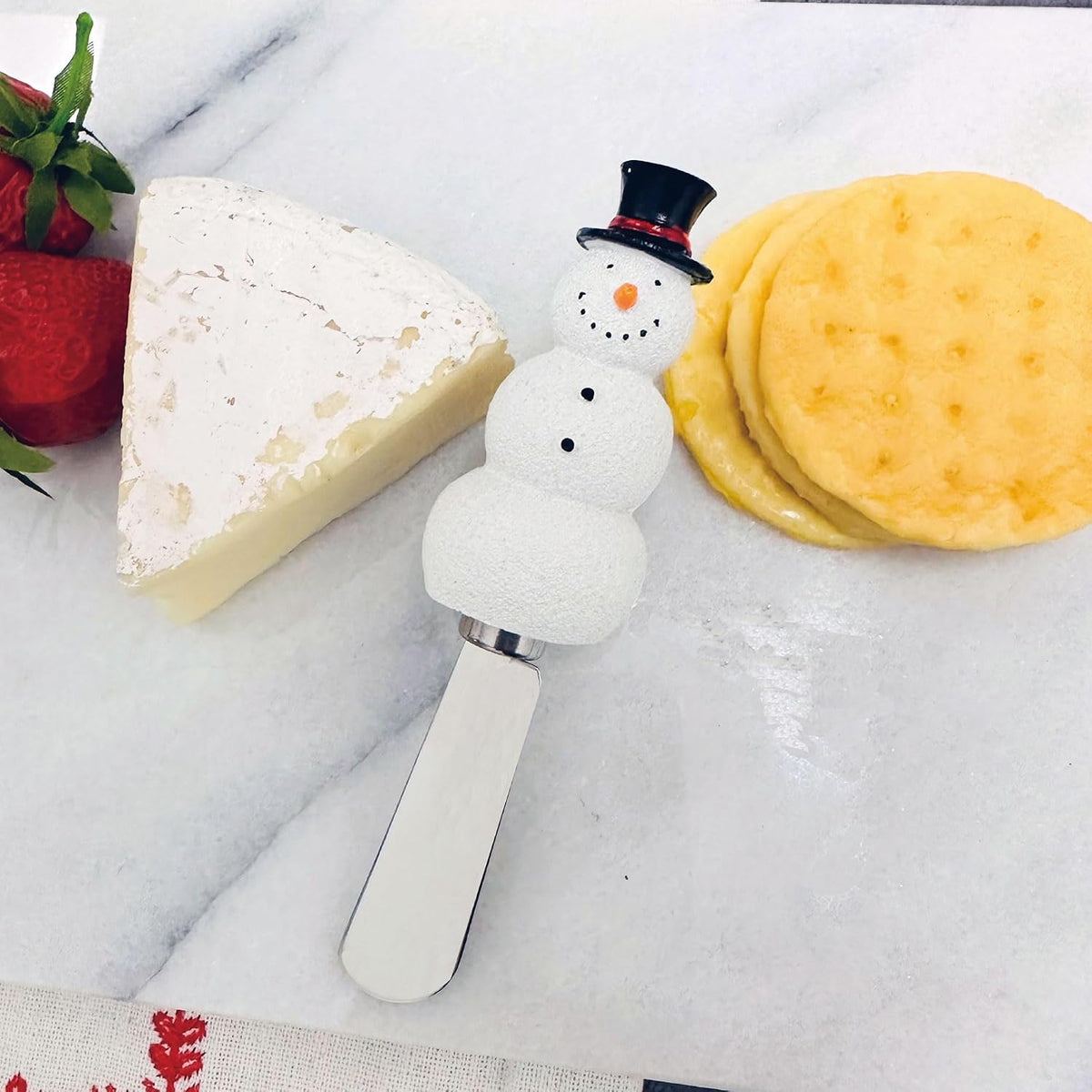 Sugar Cookie Themed Cheese Spreaders, Hand-Painted Resin Handles with Stainless Steel Blades for Spreading Cream Cheese, Butter, and Jam, Assorted Designs, Set of 4