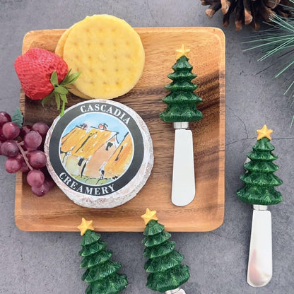 Sugar Cookie Themed Cheese Spreaders, Hand-Painted Resin Handles with Stainless Steel Blades for Spreading Cream Cheese, Butter, and Jam, Assorted Designs, Set of 4