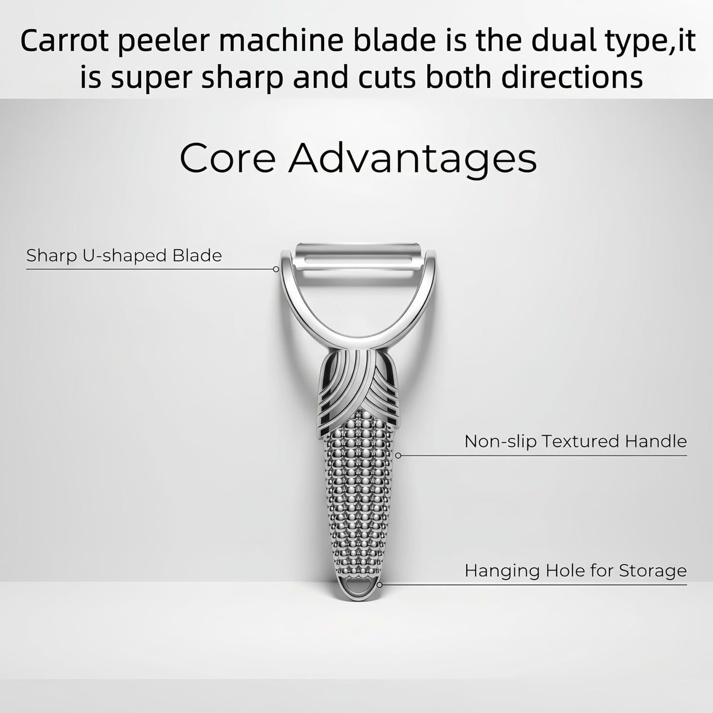 Swivel stainless steel Vegetable Peeler | Die-cast body — avoids cracking or blade detachment over time