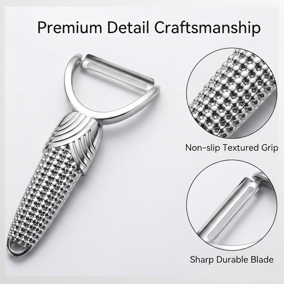 Swivel stainless steel Vegetable Peeler | Die-cast body — avoids cracking or blade detachment over time