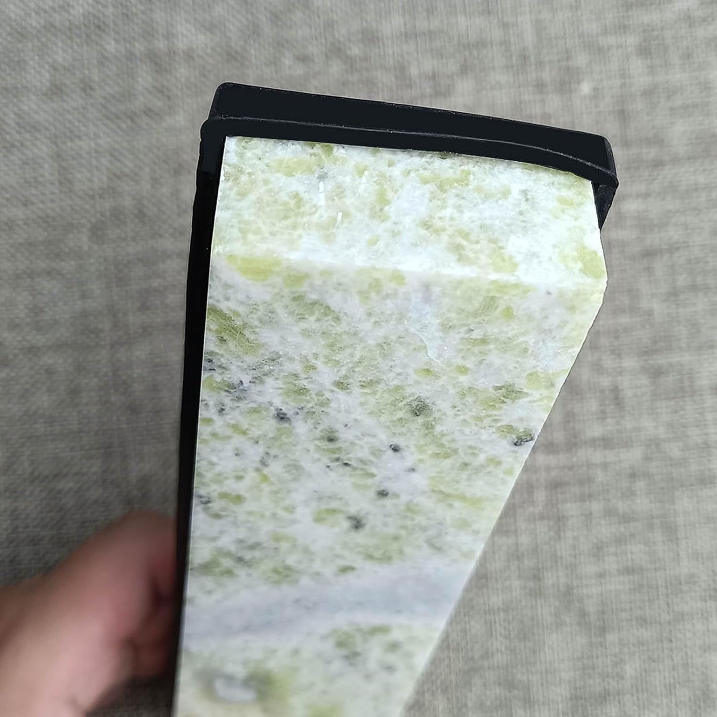 LARGE SIZE Knife Sharpening Stone,10000 Grit Sharpener Whetstone Final Fine Polishing Natural Green Honing Oilstone for Knives Tools,Cutting Tools (200 * 50 * 25)
