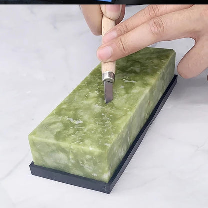LARGE SIZE Knife Sharpening Stone,10000 Grit Sharpener Whetstone Final Fine Polishing Natural Green Honing Oilstone for Knives Tools,Cutting Tools (200 * 50 * 25)