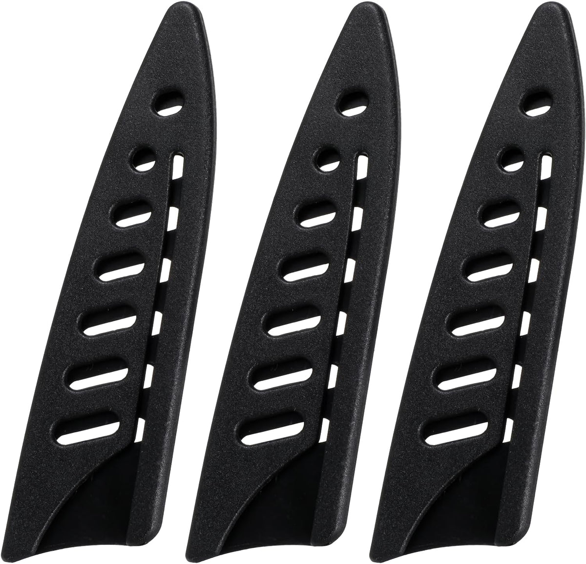 3 Pcs Safety Sleeves, 3 x 3.5 Inch Knife Sheath Blade Protector, Knife Cover, Plastic Knives Guards for Kitchen, Black Kitchen Knives Protector Sleeve