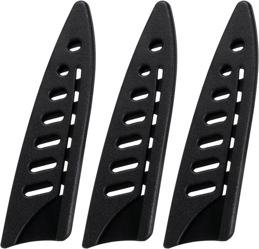 3 Pcs Safety Sleeves, 3 x 3.5 Inch Knife Sheath Blade Protector, Knife Cover, Plastic Knives Guards for Kitchen, Black Kitchen Knives Protector Sleeve