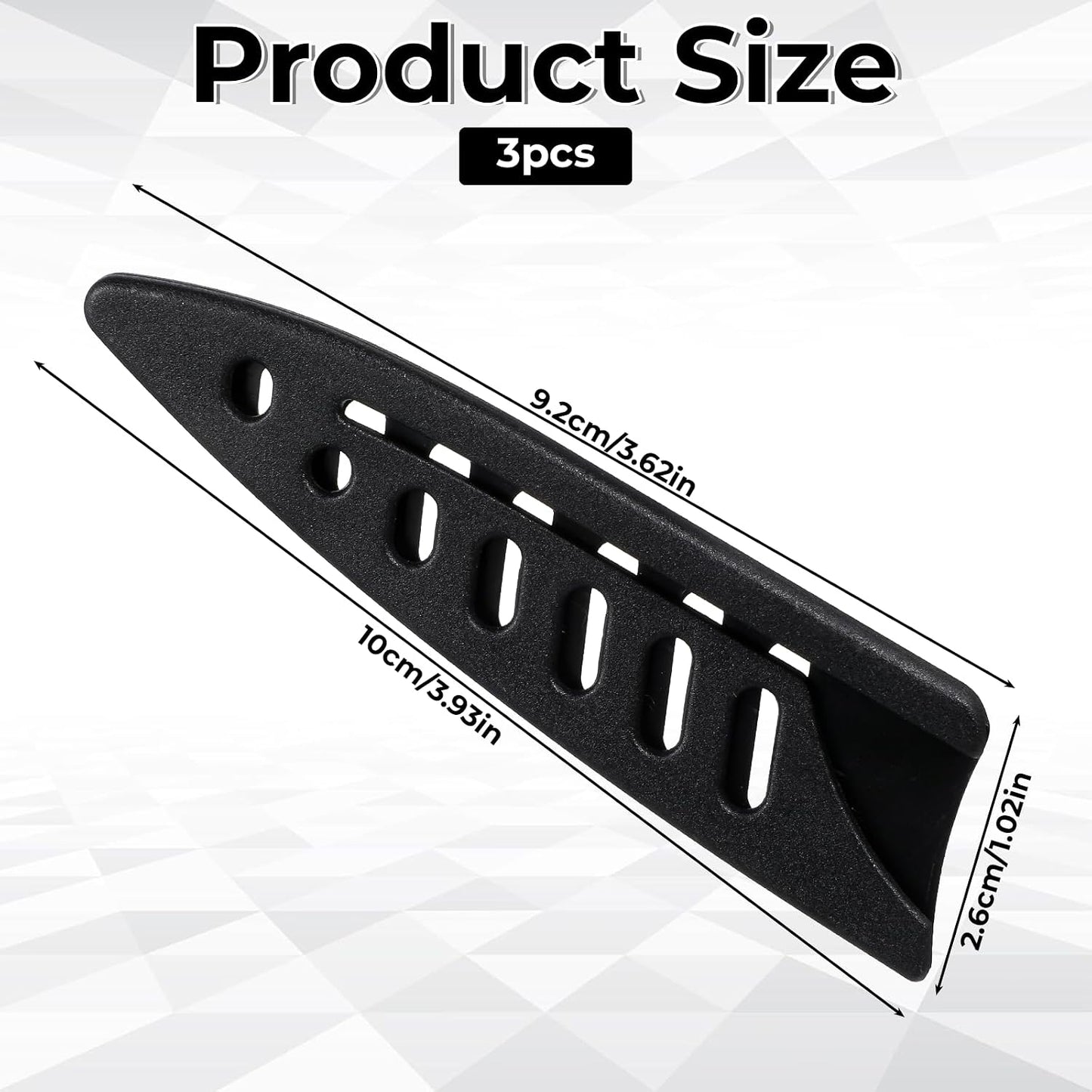 3 Pcs Safety Sleeves, 3 x 3.5 Inch Knife Sheath Blade Protector, Knife Cover, Plastic Knives Guards for Kitchen, Black Kitchen Knives Protector Sleeve